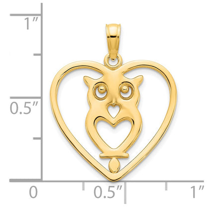 14k Yellow Gold Owl Charm