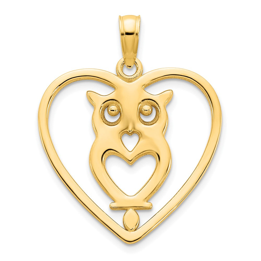 14k Yellow Gold Owl Charm