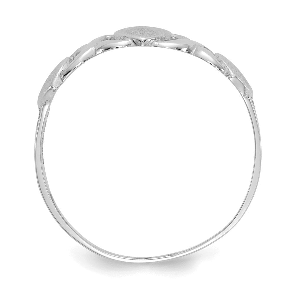 14k white gold triple heart ring d565