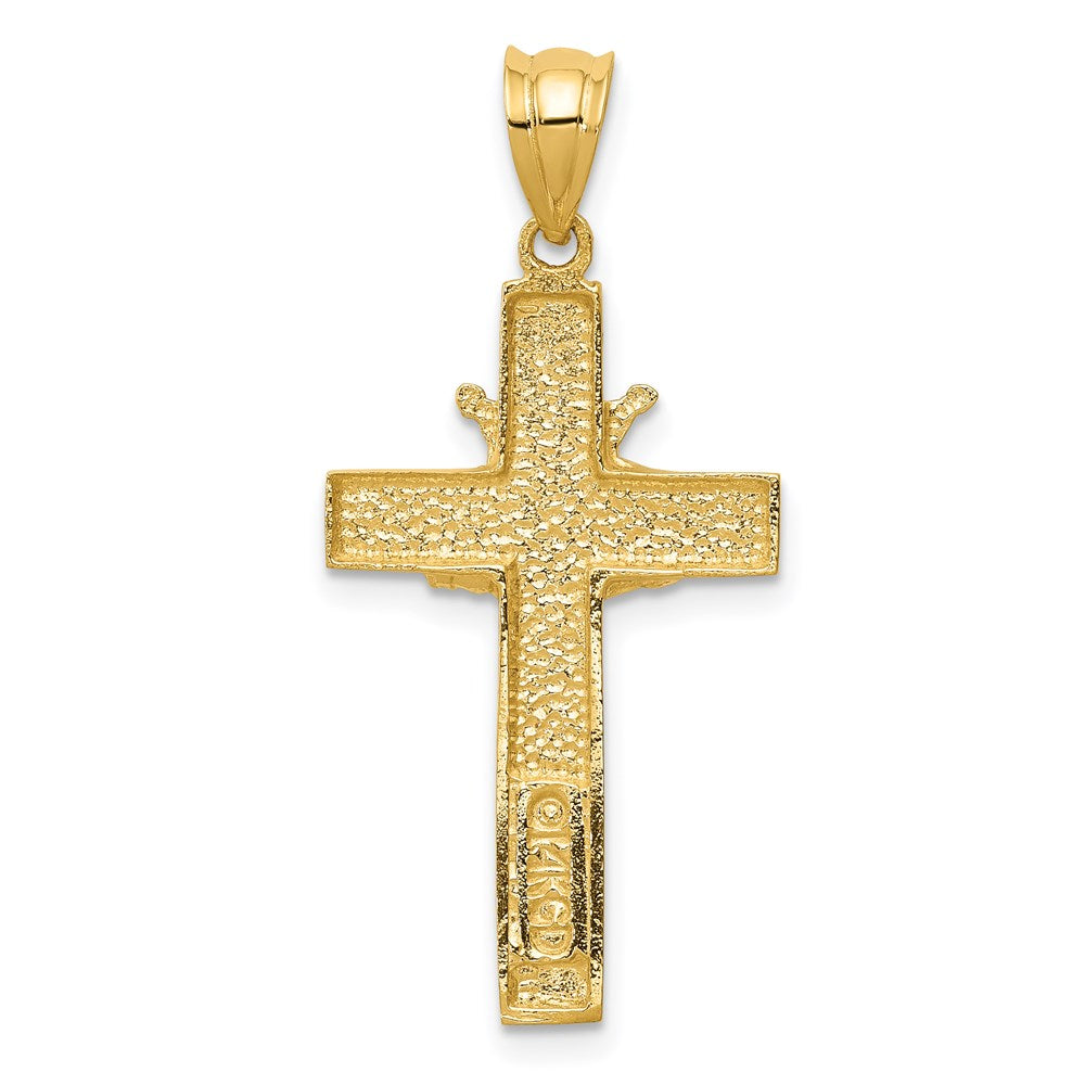 14k Yellow Gold Claddagh Cross Pendant