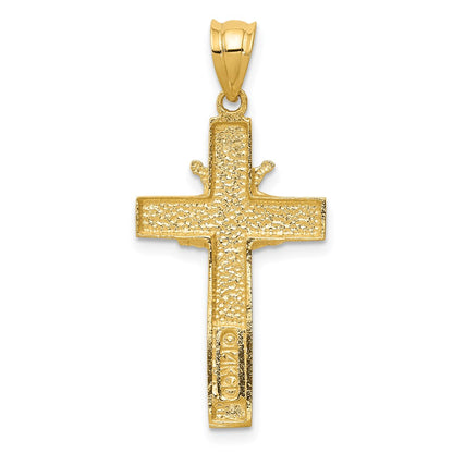 14k Yellow Gold Claddagh Cross Pendant