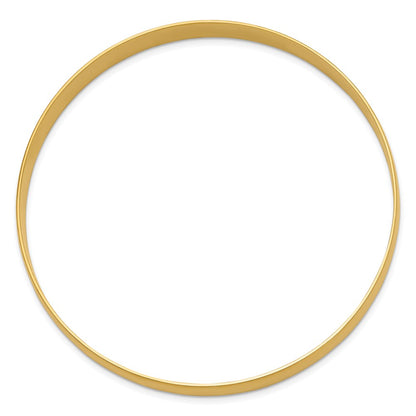14k Yellow Gold 8mm Solid Polished Half-Round Slip-On Bangle