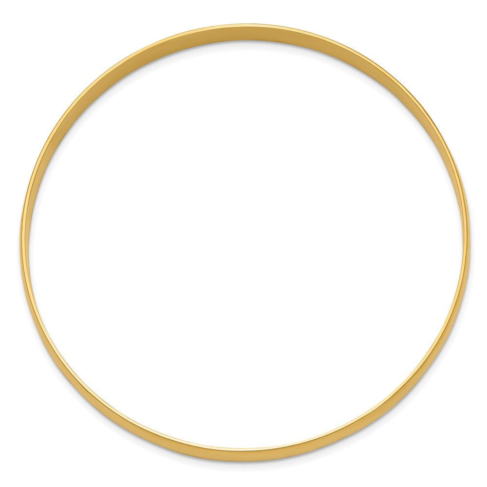 14k Yellow Gold 6mm Solid Polished Half-Round Slip-On Bangle
