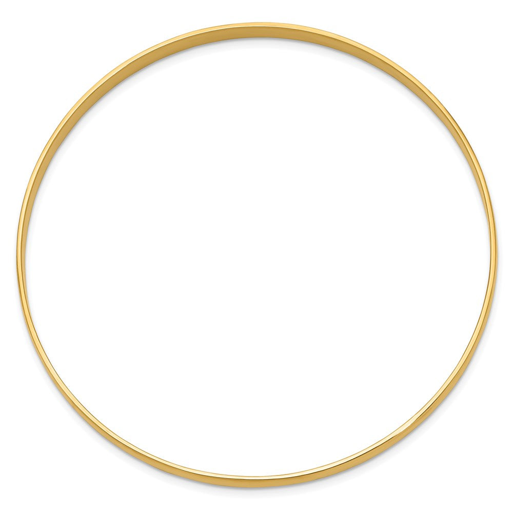 14k Yellow Gold 4mm Solid Polished Half-Round Slip-On Bangle
