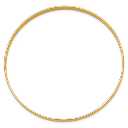 14k Yellow Gold 4mm Solid Polished Half-Round Slip-On Bangle