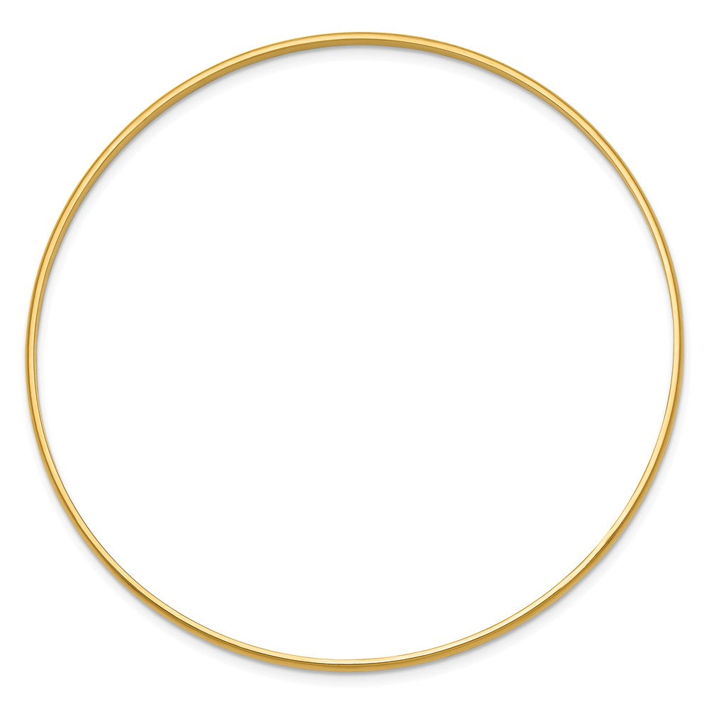 14k Yellow Gold 2mm Solid Polished Half-Round Slip-On Bangle