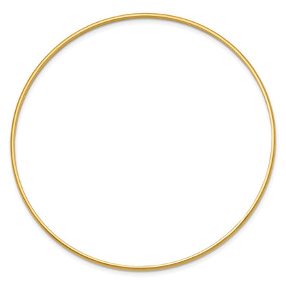 14k Yellow Gold 2mm Solid Polished Half-Round Slip-On Bangle