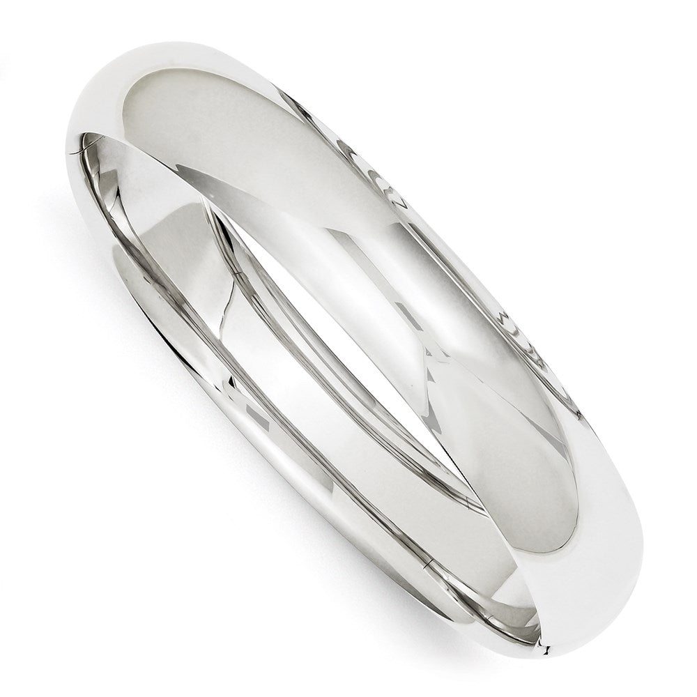 14k White Gold WG High Polished 14.00mm Hinged Bangle