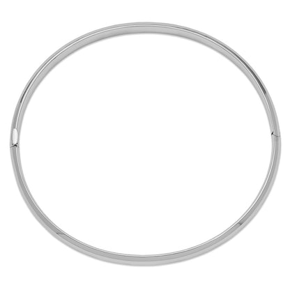 14k White Gold High Polished 4.0mm Hinged Bangle