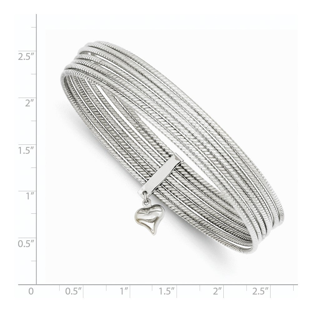 14k White Gold WG Slip On 7 Bangles
