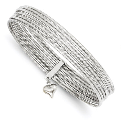 14k White Gold WG Slip On 7 Bangles