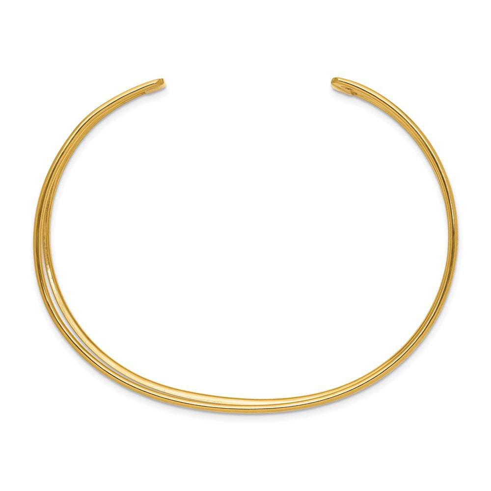 14k Yellow Gold 18.5mm Polished Cuff Bangle