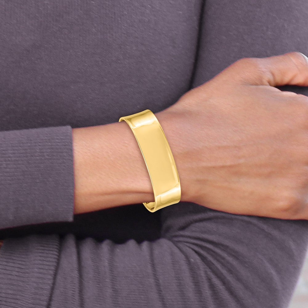 14k Yellow Gold 18.5mm Polished Cuff Bangle