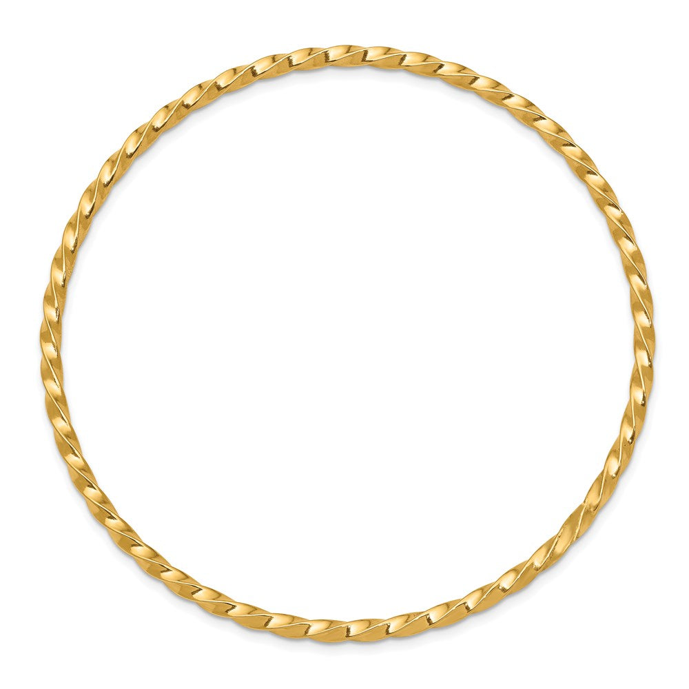14k Yellow Gold 2.50mm Twisted Slip-on Bangle