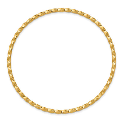 14k Yellow Gold 2.50mm Twisted Slip-on Bangle