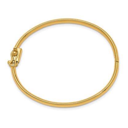 14k Yellow Gold Polished Hinged Safety Clasp Baby Bangle