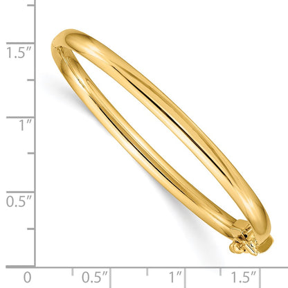 14k Yellow Gold Polished Hinged Safety Clasp Baby Bangle