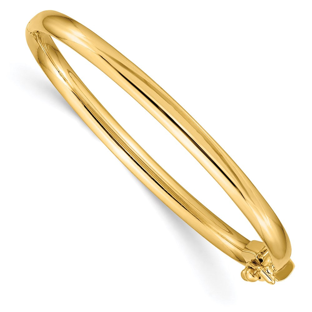 14k Yellow Gold Polished Hinged Safety Clasp Baby Bangle