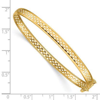14k Yellow Gold Polished Safety Clasp 4.75mm Bangle