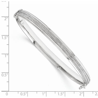 14k White Gold with Glitter Hinged Bangle