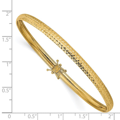 14k Yellow Gold Polished D/C Flexible Bangle