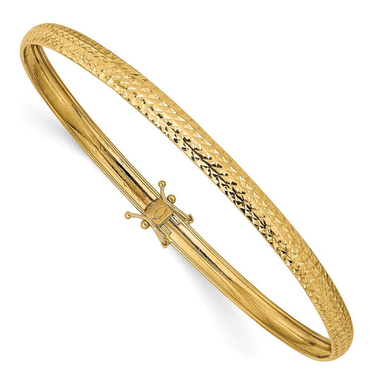 14k Yellow Gold Polished D/C Flexible Bangle
