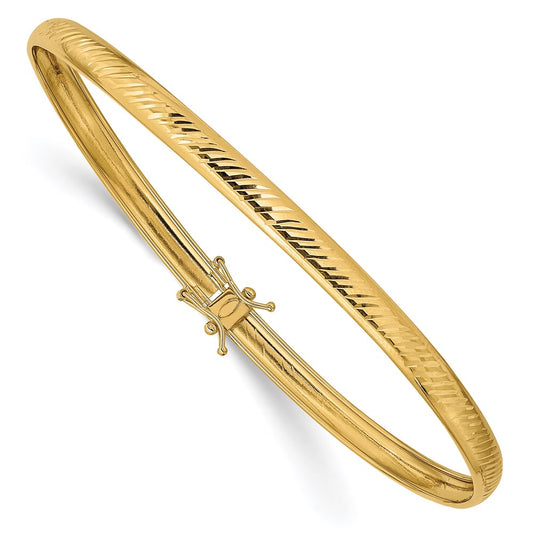 14k Yellow Gold Polished D/C Flexible Bangle