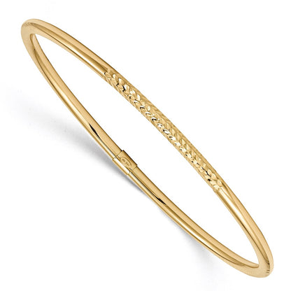 14k Yellow Gold Polished D/C Slip on Bangle