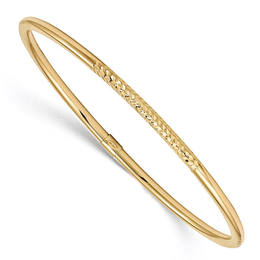 14k Yellow Gold Polished D/C Slip on Bangle