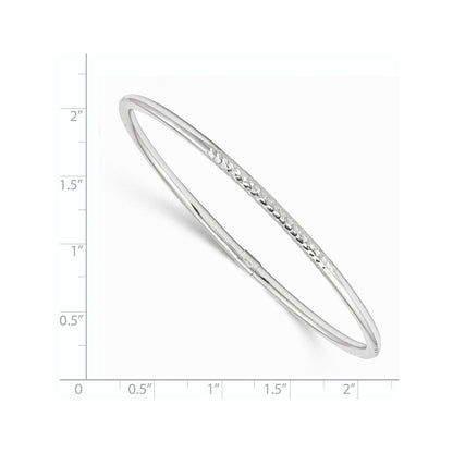 14k White Gold Polished D/C Slip on Bangle