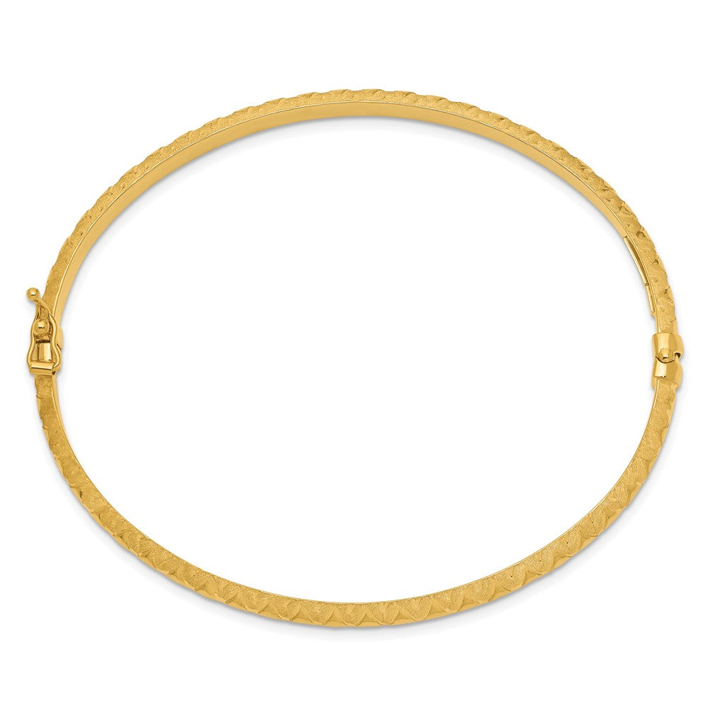14k Yellow Gold Polished Brushed Bangle