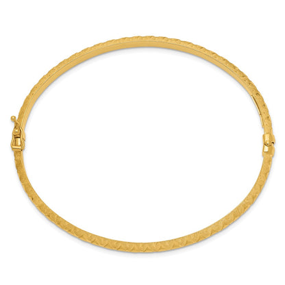14k Yellow Gold Polished Brushed Bangle