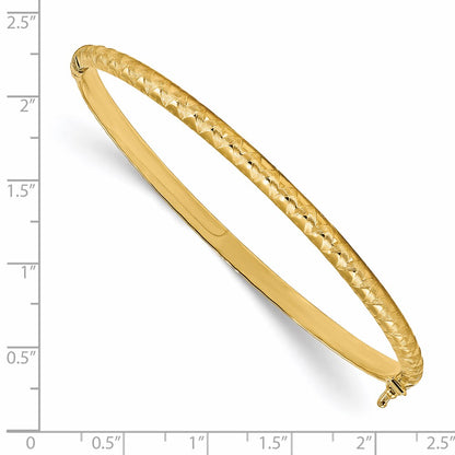 14k Yellow Gold Polished Brushed Bangle
