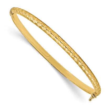 14k Yellow Gold Polished Brushed Bangle