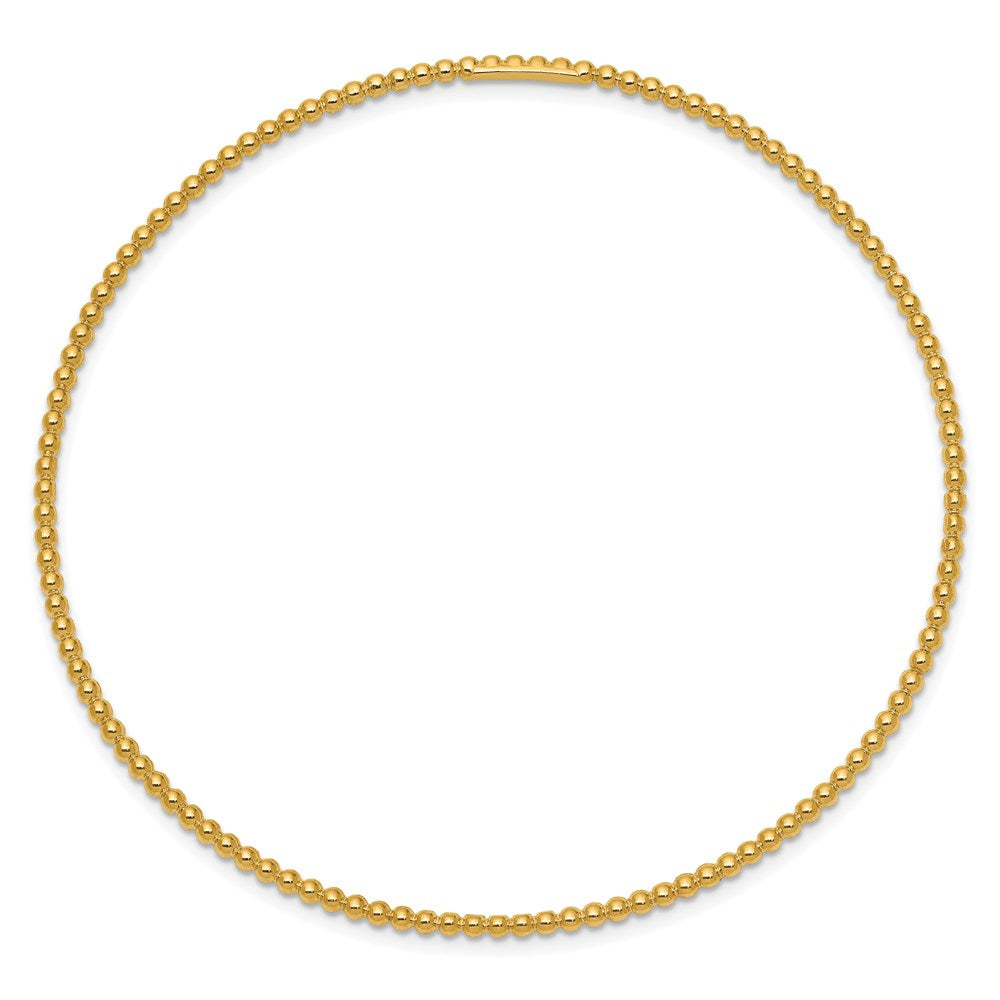 14k Yellow Gold Beaded Slip-on Bangle