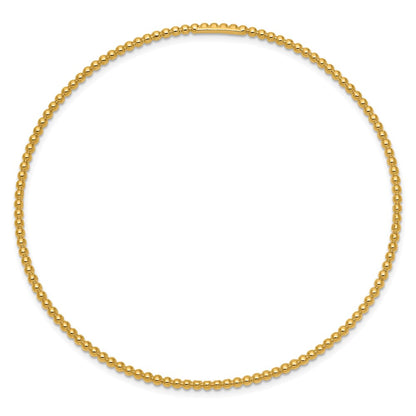 14k Yellow Gold Beaded Slip-on Bangle