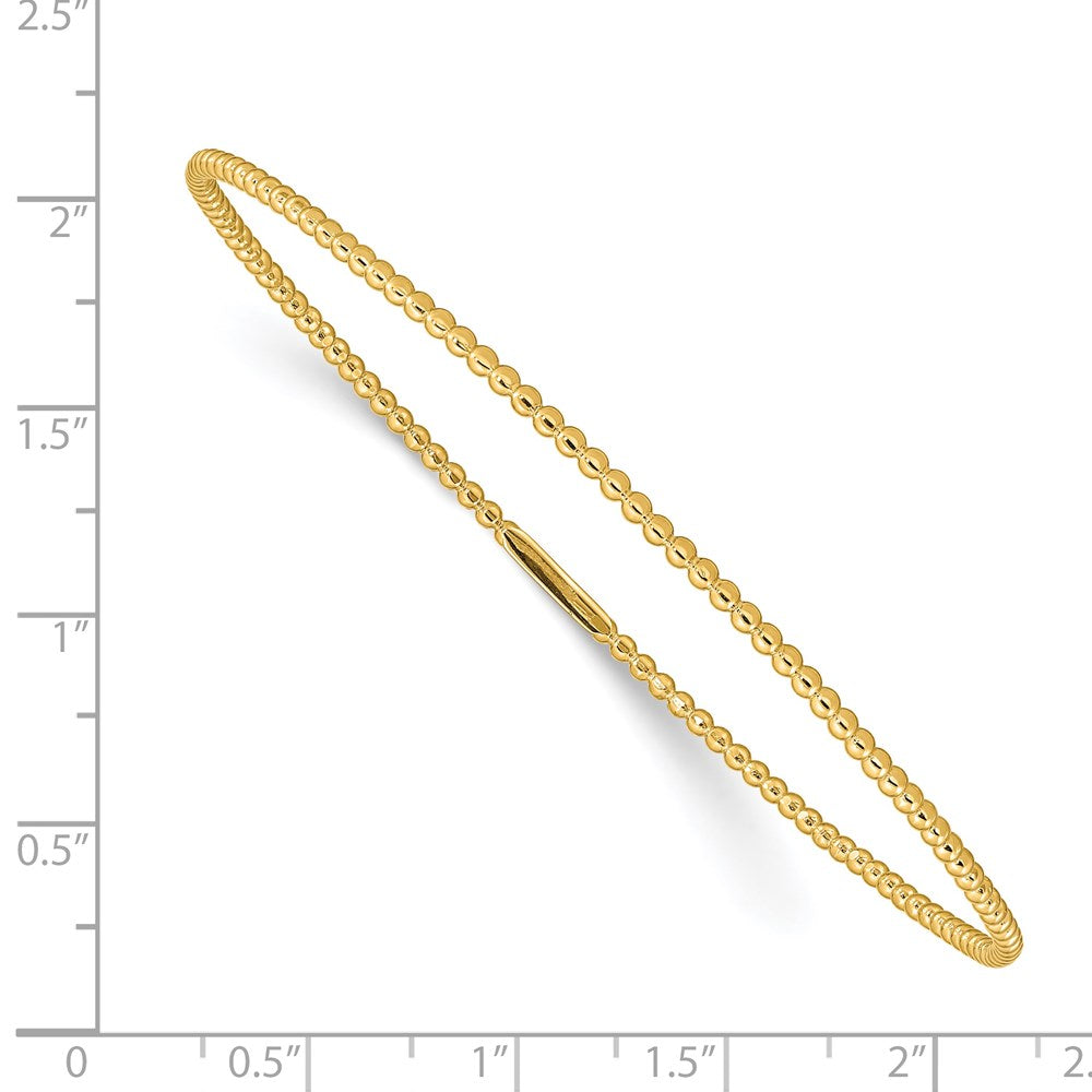 14k Yellow Gold Beaded Slip-on Bangle