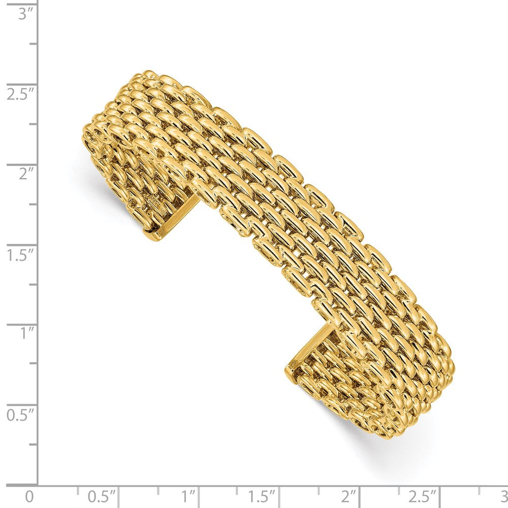 14k Yellow Gold Polished Cuff Bangle