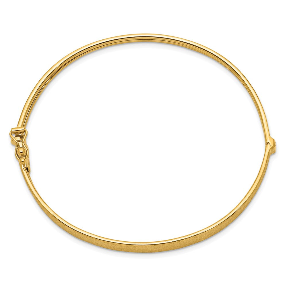 14k Yellow Gold Satin Finish Graduated Hinged Bangle