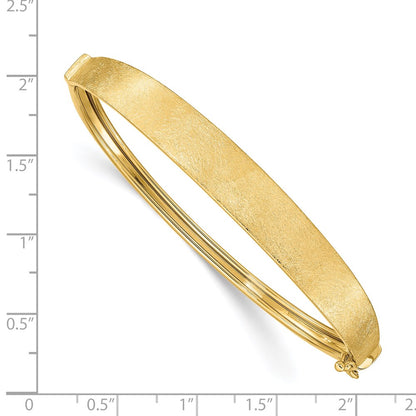 14k Yellow Gold Satin Finish Graduated Hinged Bangle