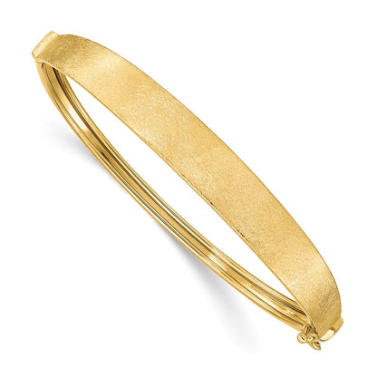 14k Yellow Gold Satin Finish Graduated Hinged Bangle