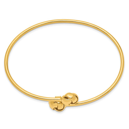14k Yellow Gold Polished Love Knot Flexible Bangle