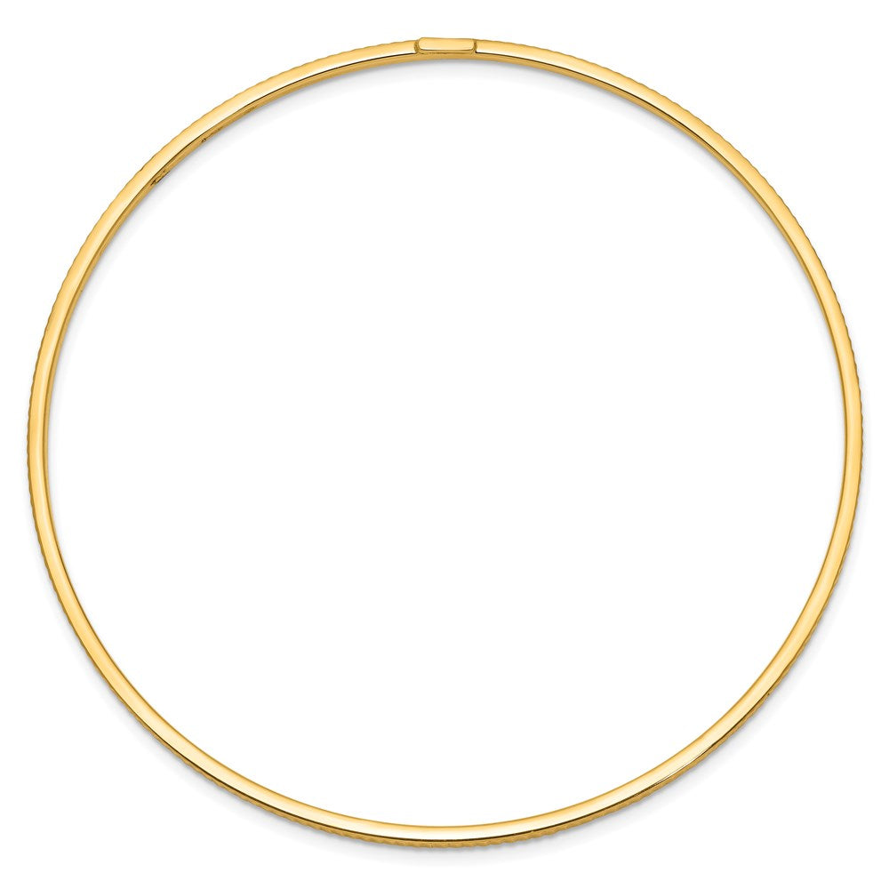 14k Yellow Gold Textured Polished Slip-On Bangle