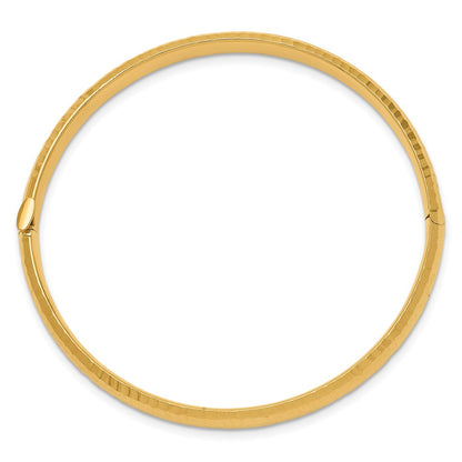 14k Yellow Gold 3/16 Hammered Children's Hinged Bangle