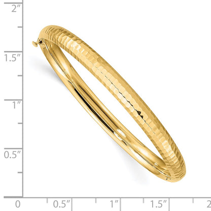 14k Yellow Gold 3/16 Hammered Children's Hinged Bangle
