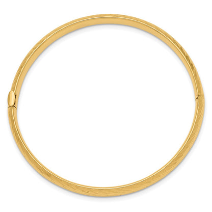 14k Yellow Gold 3/16 Textured Children's Hinged Bangle