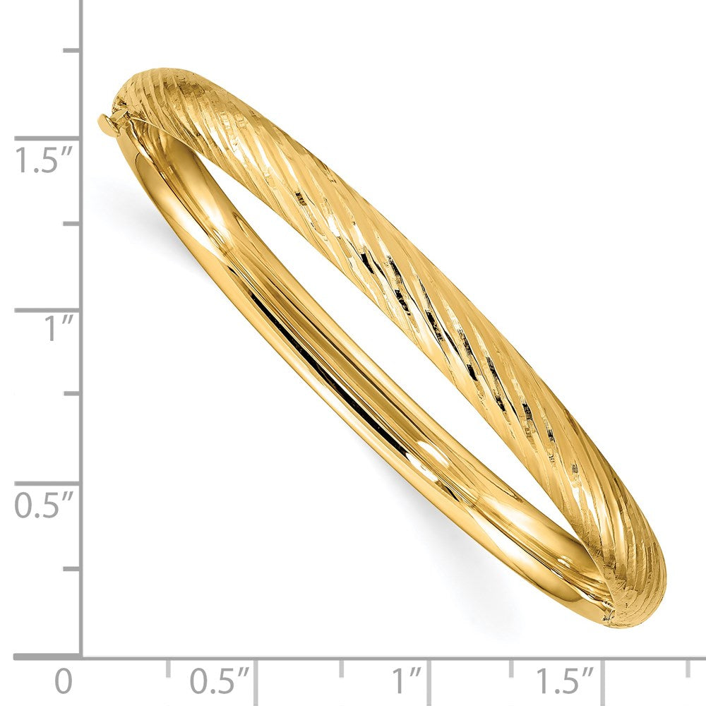 14k Yellow Gold 3/16 Textured Children's Hinged Bangle
