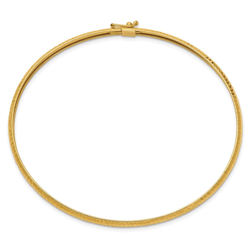 14k Yellow Gold Textured Flexible Bangle