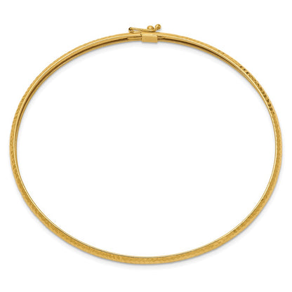 14k Yellow Gold Textured Flexible Bangle
