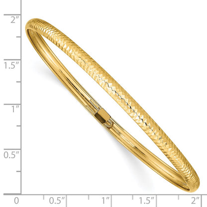 14k Yellow Gold Textured Flexible Bangle